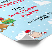 Poster Enfants Funny Thème de Noël Anniversaire Fête (Coin)