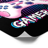 Poster Enfants Gamer Girl 11 ans Niveau 11 déverrouillé (Coin)