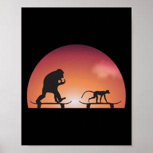 Poster Enfants Garçon Fille Drôle Planche à Roulettes Sin