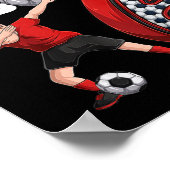 Poster Enfants garçons faisant le dab 6 ans joueur de foo (Coin)