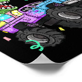 Poster Enfants Garçons Happy Pâques T-rex Bunny Monster C (Coin)