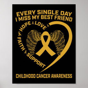 Poster Enfants Gold Ruban Enfance Cancer Sensibilisation 