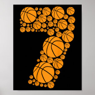 Poster Enfants Graphic Bysketbyll 7e anniversaire garçons