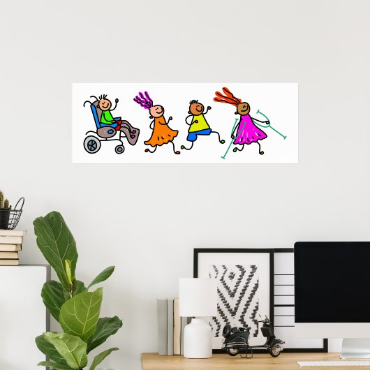 Poster Enfants handicapés (Bureau à domicile)