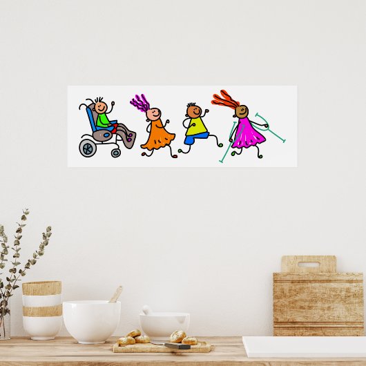 Poster Enfants handicapés (Cuisine)