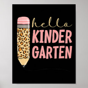 Poster Enfants Hello Kindergarten 1er Jour De Maternelle