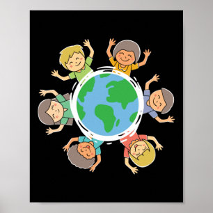 Poster Enfants heureux - Protection De l'environnement Ea