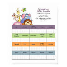 Enfants HORAIRE/CALENDRIER Personnalisé
