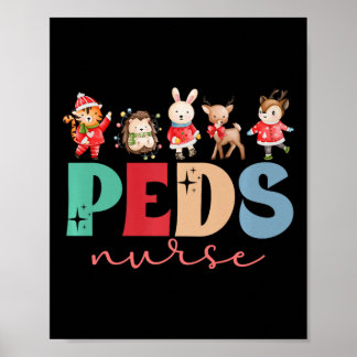 Poster Enfants Infirmière Noël Infirmière pédiatrique Noë