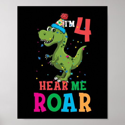 Poster Enfants J'ai quatre Entendez-moi Roar 4e anniversa (Devant)