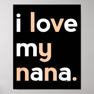 Poster Enfants J'Aime Ma Chemise Nana Pour Filles Grand-M