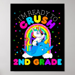 Poster Enfants, je suis prêt à écraser la 2e année Licorn
