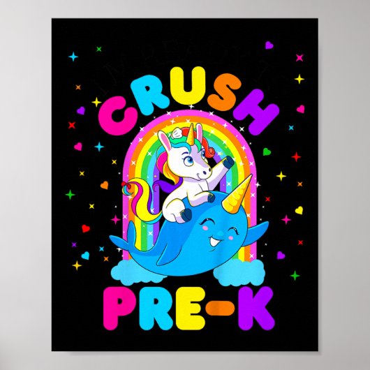 Poster Enfants Je suis prêt à écraser Pré K Unicorn Retou (Devant)