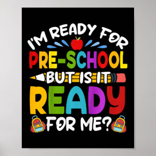 Poster Enfants Je suis prêt pour l'école maternelle Premi