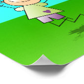 Poster Enfants jouant à l'extérieur sur une pancarte enso (Coin)