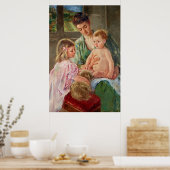 Poster Enfants jouant avec un chien par Mary Cassatt (Cuisine)