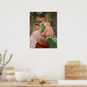 Poster Enfants jouant avec un chien par Mary Cassatt (Cuisine)