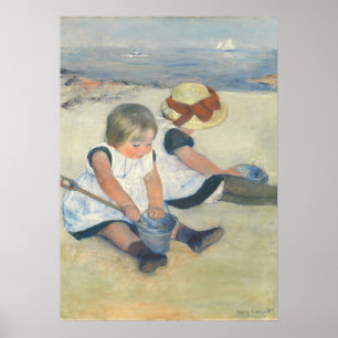 Poster Enfants jouant sur la plage, 1884