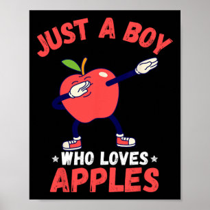 Poster Enfants Juste Un Garçon Qui Aime Les Pommes Cadeau