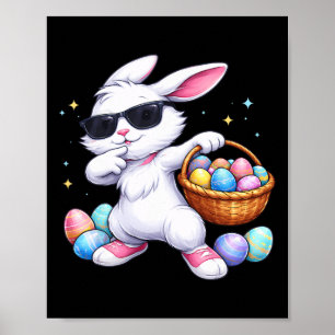 Poster Enfants Lapin Heureux Dabbing Pâques Enfants Garço