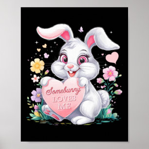 Poster Enfants Lapin Pâques Rabin Pastel Design Printemps