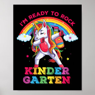 Poster Enfants Licorne Dabbing Je suis prêt à rocker Jard