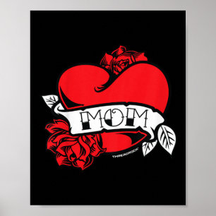 Poster Enfants Maman Tatouage cardiaque