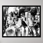 Poster Enfants mangeant de la pastèque 1910 (Devant)