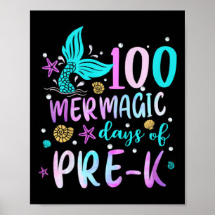 Poster Enfants Mermaid Queue 100 Jours Mermagic De Pré-k