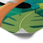 Poster Enfants mignons Animaux Jungle Tigre Singe Oiseau (Coin)