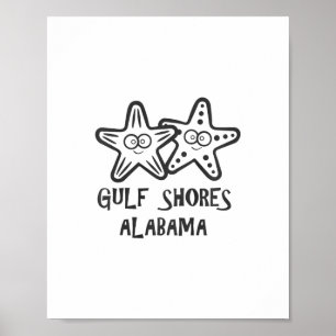 Poster Enfants Mignons Gulf Shores Alama Vacances Filles