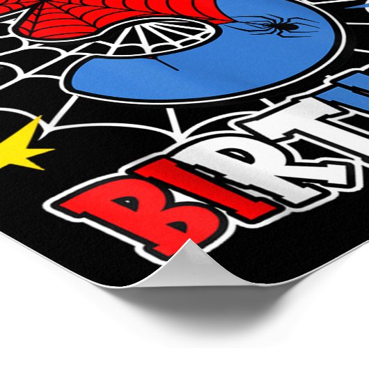 Poster Enfants Mon 3e anniversaire Spider ThParty 3 an (Coin)