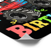 Poster Enfants Monster Camion Mon 2e anniversaire garçon (Coin)