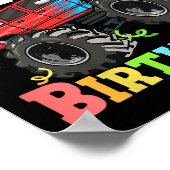 Poster Enfants Monster Camion Mon 3e anniversaire Garçon  (Coin)