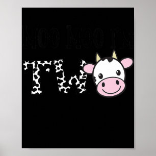 Poster Enfants Moo Moo Je suis deux Anniversaire Tee 2 An