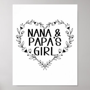 Poster Enfants Nana & Papas Girl Floral Heart To Gran