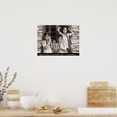 Poster Enfants népalais devant leur école (Cuisine)