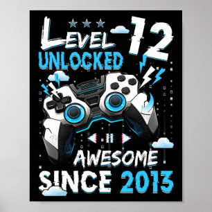 Poster Enfants Niveau 12 Déverrouillé Vidéo 12 Ans