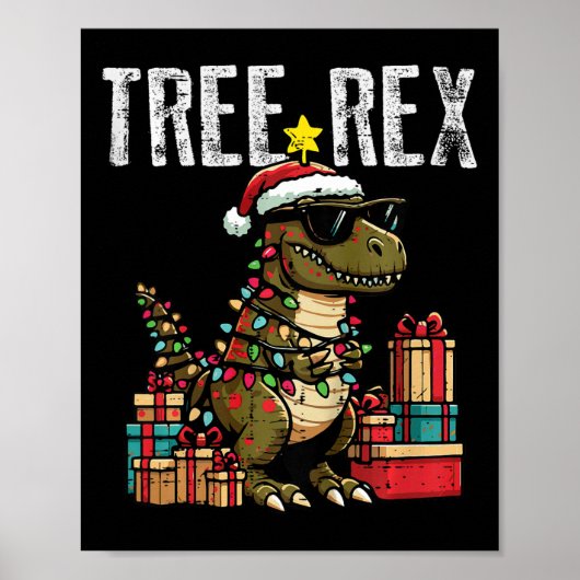 Poster Enfants Noël Dinosaure Arbre Rex Xmas Trex Toddler (Devant)
