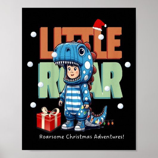 Poster Enfants Noël Roar Dinosaur Enfants garçons Noël Ca (Devant)