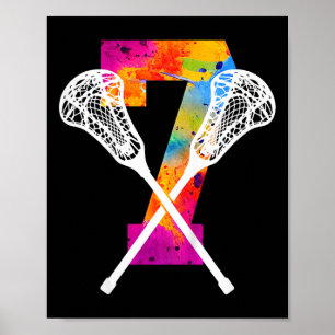 Poster Enfants Numéro 7 ans Lacrosse 7e anniversaire
