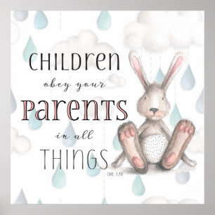 Poster Enfants Obéissez à vos parents - Col 3:20