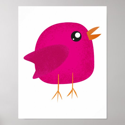 Poster Enfants oiseau mignon (Devant)