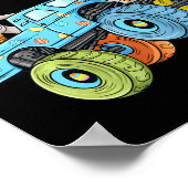 Poster Enfants Pâques Rabbit équitation Monster Camion Fu (Coin)