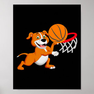 Poster Enfants Pitbull Dog Jouer Bysketbyll Chien Sport G
