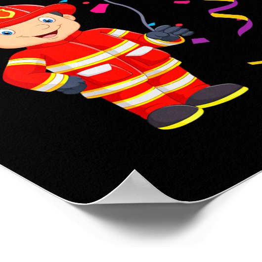 Poster Enfants pompier pompier pompier Je suis 2 deux deu (Coin)