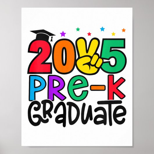 Poster Enfants Pré-k Graduate 2025 Graduation préscolaire (Devant)