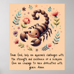 Poster Enfants prière chrétienne Woodland Scorpion sur la
