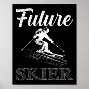 Poster Enfants qui skient Futur skieur Skieur drôle Bient