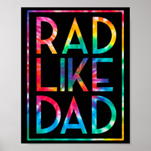 Poster Enfants Rad Comme Papa Tie Dye Funny Fête des père